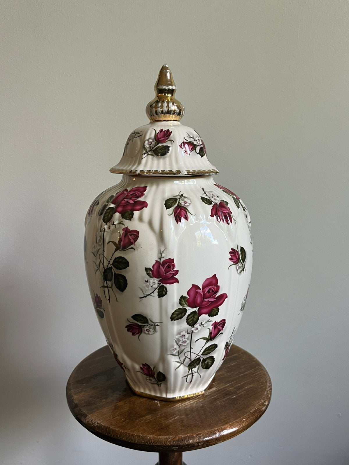 Vintage Boch Frères Keralux dekselvaas 35CM– Fleurs de Saxe, Ophalen of Verzenden