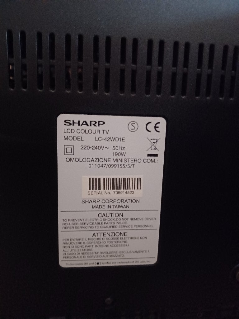 LCD TV Sharp, Ophalen, Gebruikt, 50 Hz, 100 cm of meer