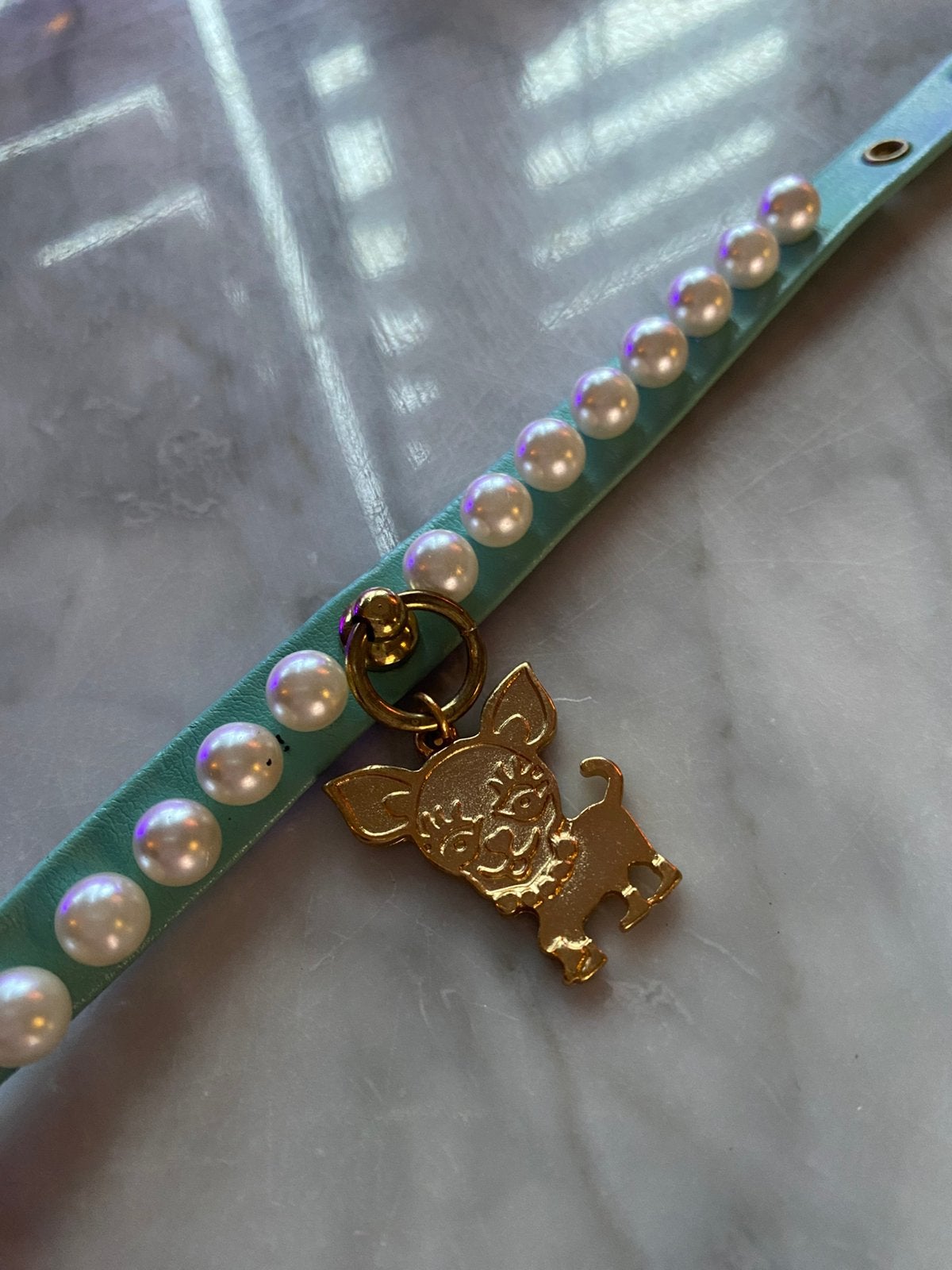Chihuahua halsband parels luxerydogs, Ophalen of Verzenden, Nieuw