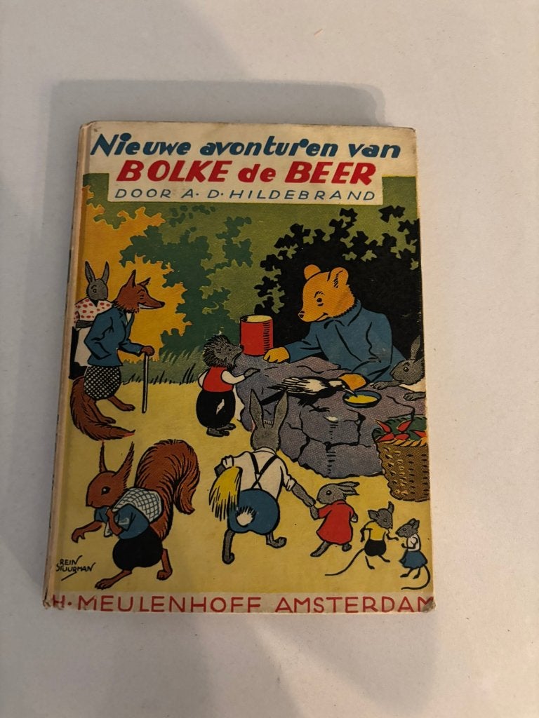 Vintage hardcover editie nieuwe avonturen van bolke de beer, Boeken, Ophalen of Verzenden, Zo goed als nieuw, A.D. Hildebrand