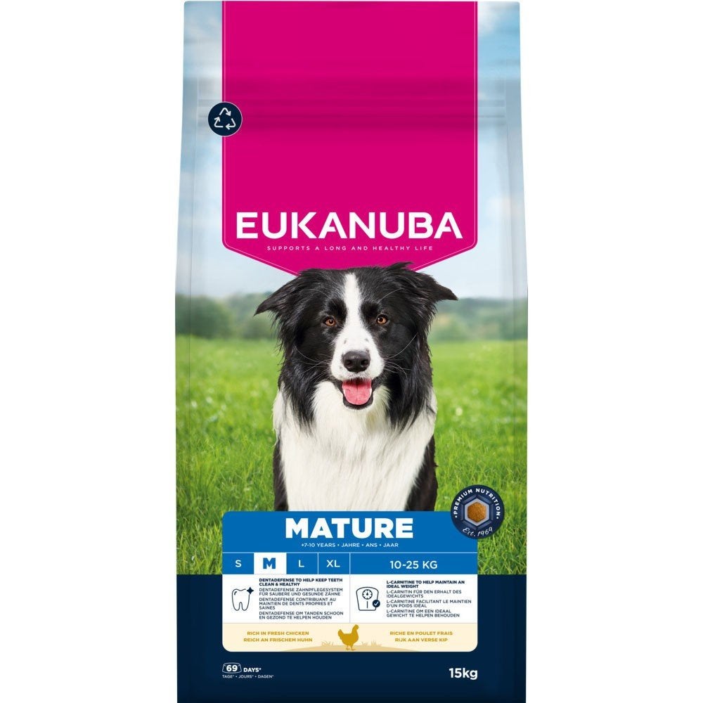 Eukanuba Mature Medium kip 15kg hondenvoer, Ophalen, Hond