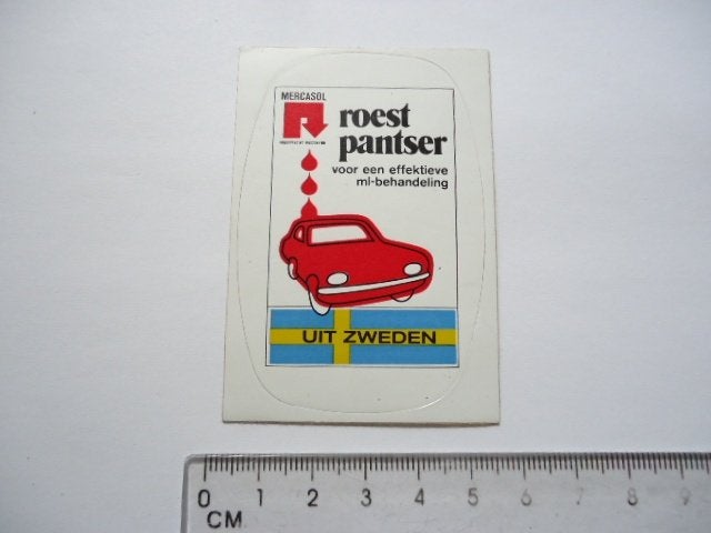 sticker oud Mercasol ZWEDEN auto oldtimer klassieker retro, Verzenden, Zo goed als nieuw, Bedrijf of Vereniging