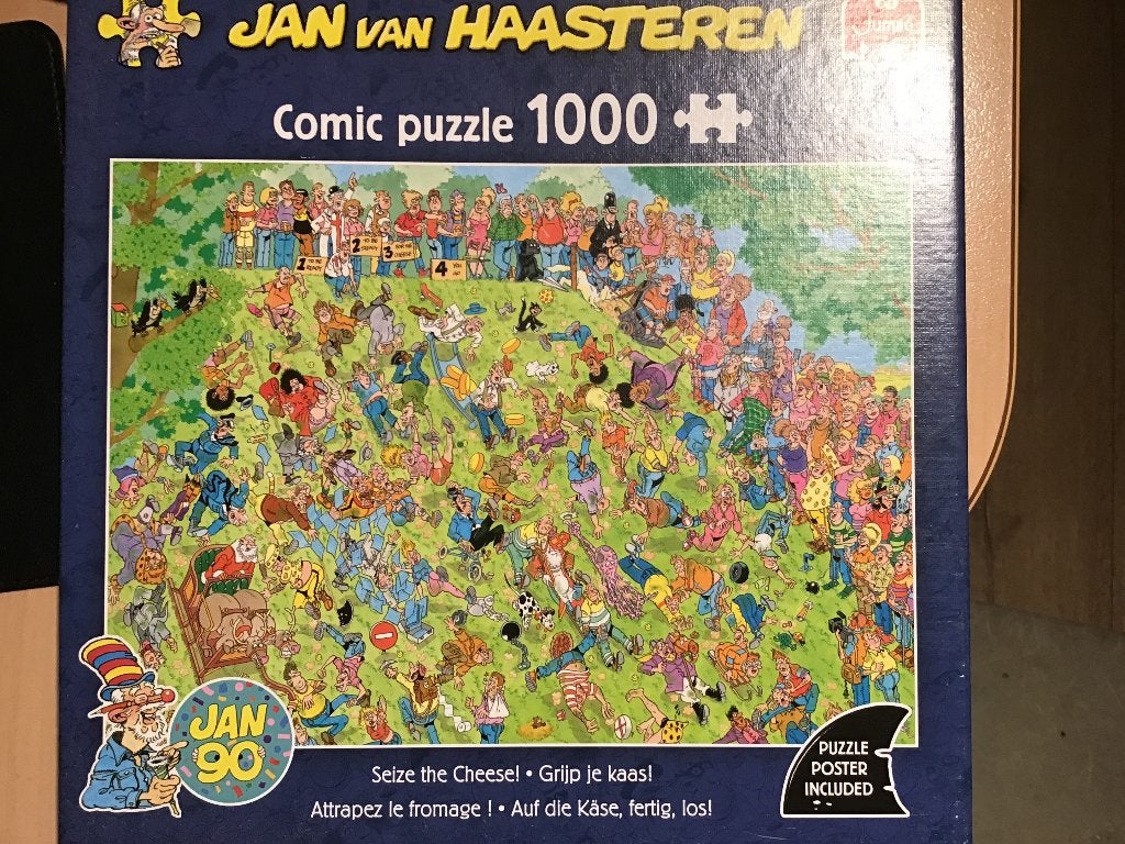 Jan van Haasteren legpuzzel 1000 st “Grijp je kaas”, Ophalen, 500 t/m 1500 stukjes, Zo goed als nieuw, Legpuzzel