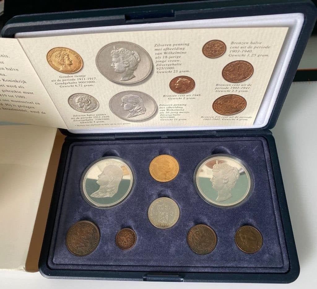 Wilhelmina Collectie 1880-1962 -met Gouden Tientje 1917, Ophalen of Verzenden, 10 gulden, Setje