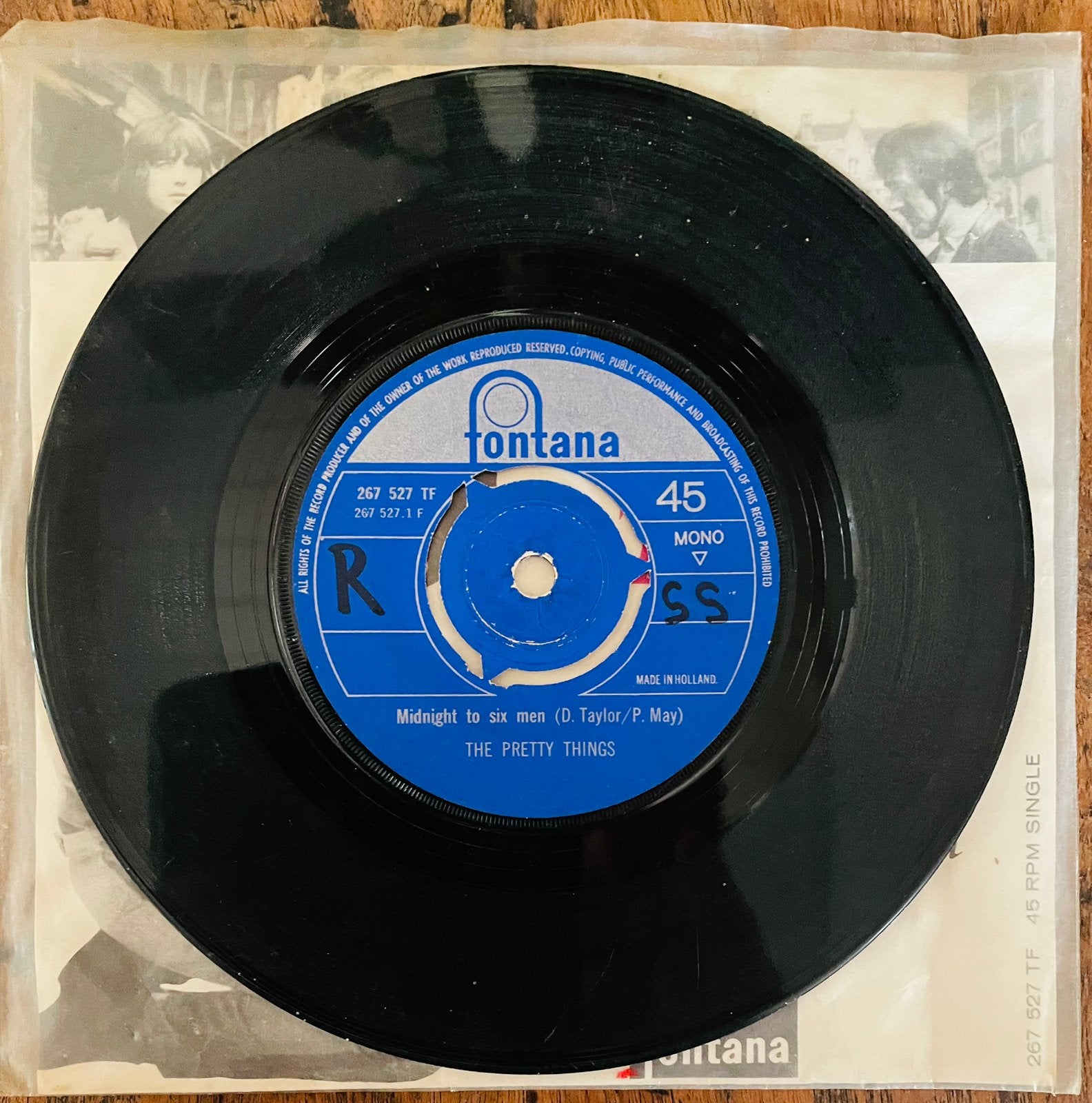 The Pritty Things Midnight to six men op fontana label 1965, Cd's en Dvd's, Gebruikt, Originele persing, 7 inch, Ophalen of Verzenden