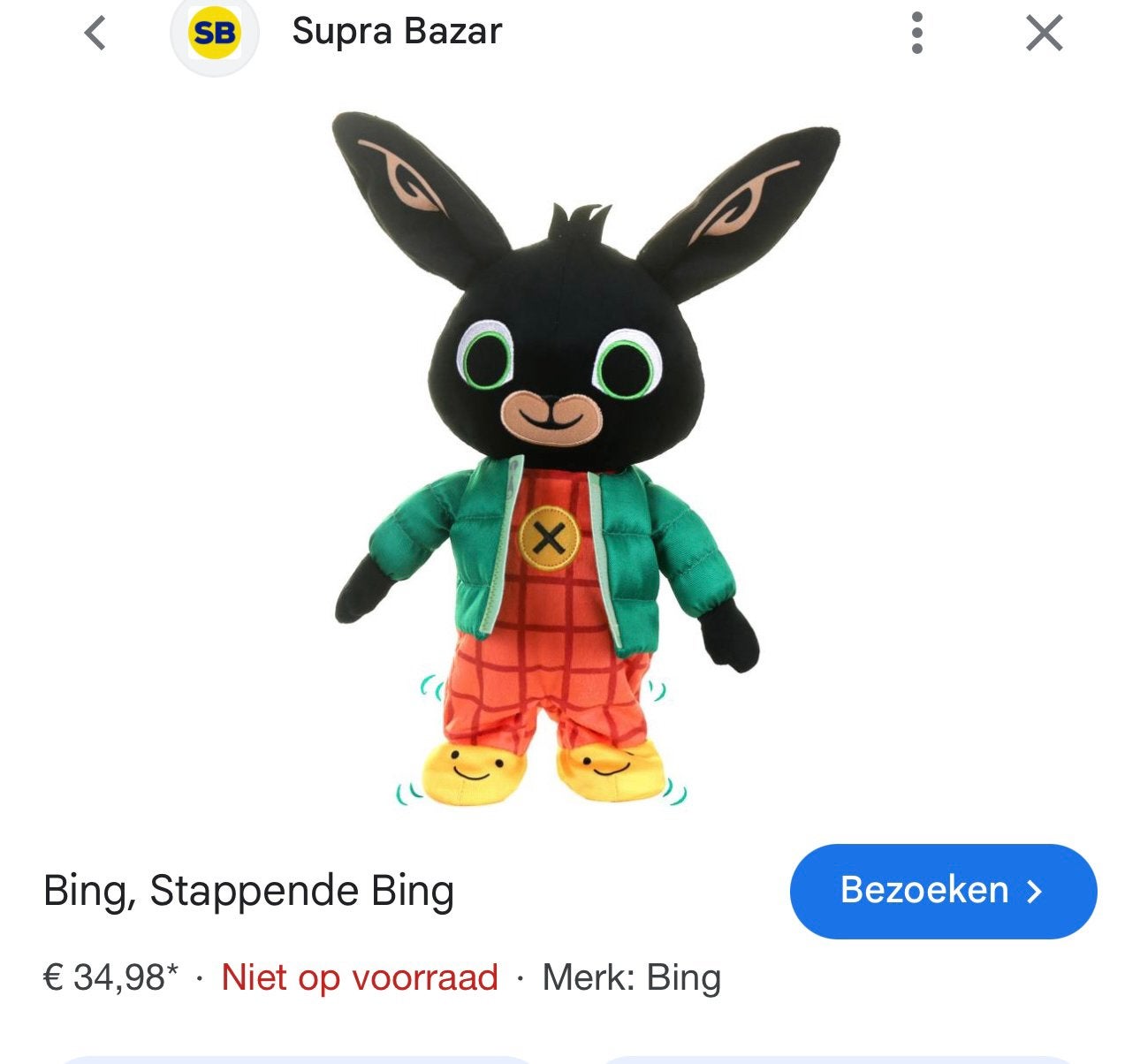 Lopende en pratende bing ( online niet meer te verkrijgen), Verzamelen, Speelgoed, Ophalen of Verzenden, Zo goed als nieuw