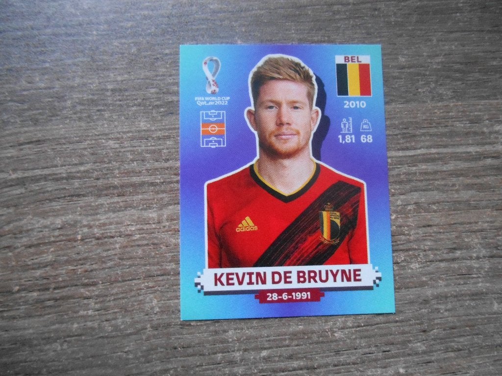 Kevin de Bruyne voetbalplaatje WK 2022 Qatar Blauwe editie, Ophalen of Verzenden, Nieuw, Buitenlandse clubs, Poster, Plaatje of Sticker