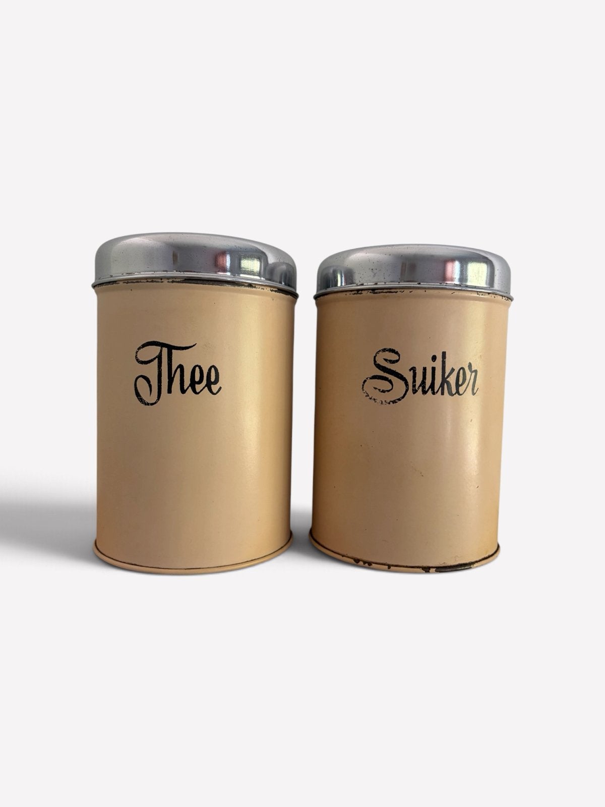 Vintage Brabantia voorraadbussen Thee & Suiker, Antiek en Kunst, Ophalen of Verzenden