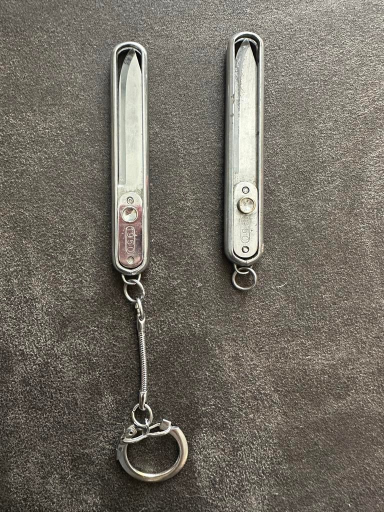 Vintage zakmesjes / sleutelhangers (set van 2), Ophalen of Verzenden