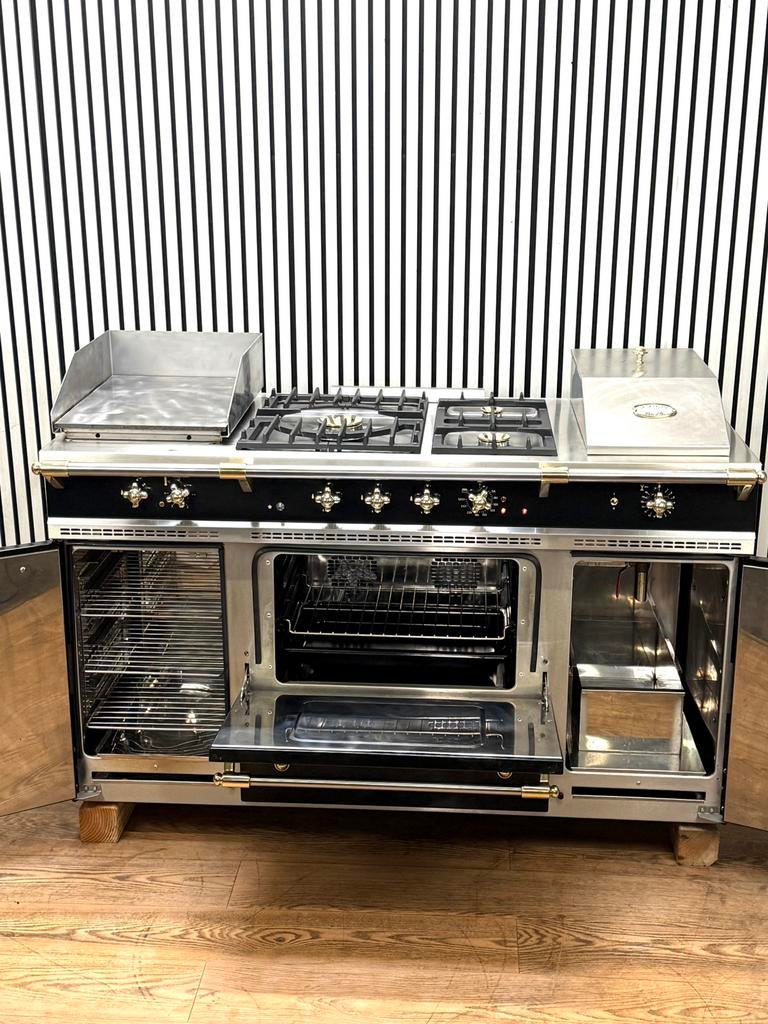 Luxe Lacanche Fornuis 3 pits Gas & Friteuse 150 cm, Fornello Esperta, Ophalen of Verzenden, Zo goed als nieuw, Energieklasse A of zuiniger