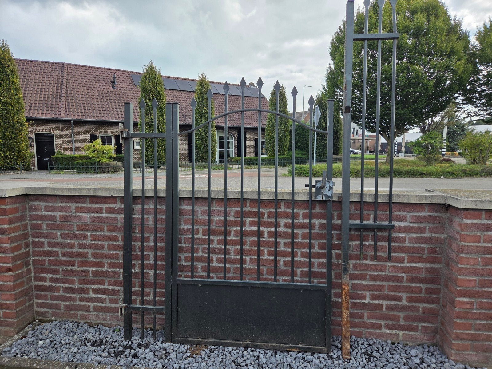 IJzeren Tuinpoort met Spijlen - 160x170 cm, Ophalen, Met poort, Gebruikt, Tuinhek