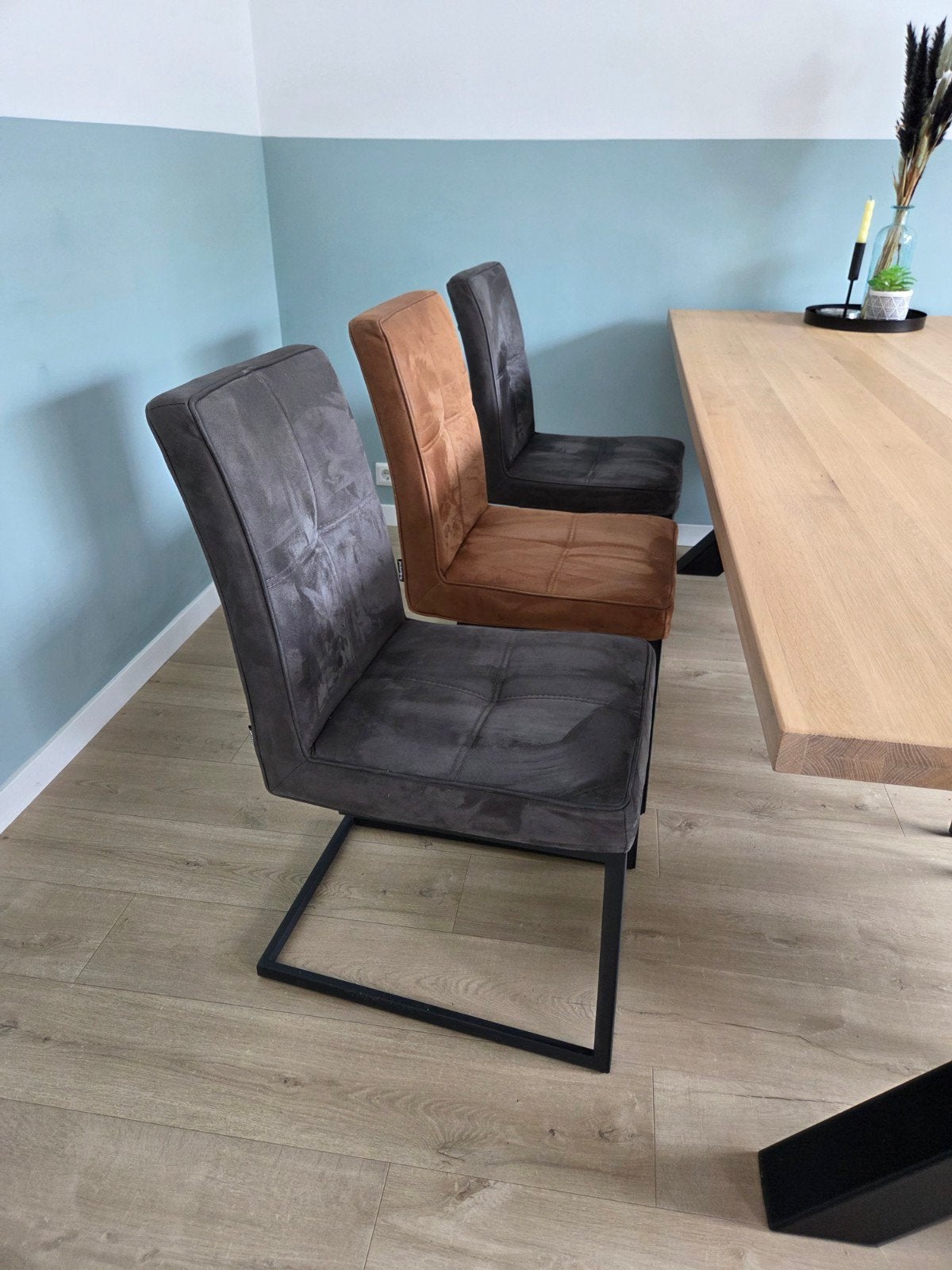 6 mooie eetkamerstoelen, Huis en Inrichting, Stoelen, Ophalen, Zo goed als nieuw, Grijs, Vijf, Zes of meer stoelen