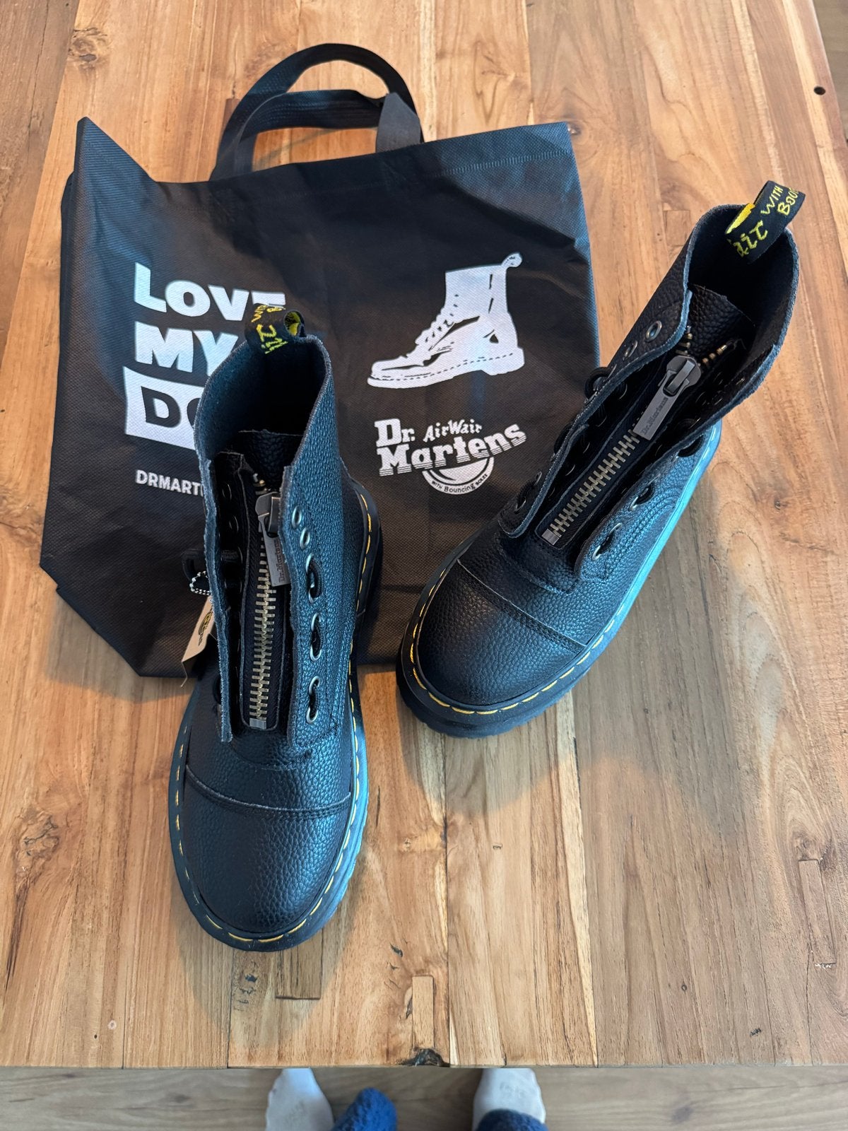 Dr. Martens 1460 Pascal Front Zip Laarzen - Maat 38, Zwart, Lage of Enkellaarzen, Nieuw, Ophalen of Verzenden