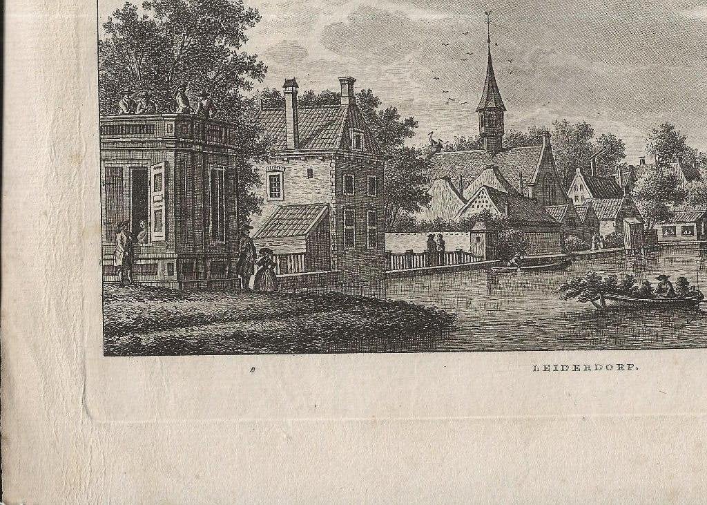 Leiderdorp Vaart en Brug en Kerk HE Rodenburg 28-22 cm, Verzamelen, Ansichtkaarten | Nederland, Ophalen of Verzenden, Voor 1920