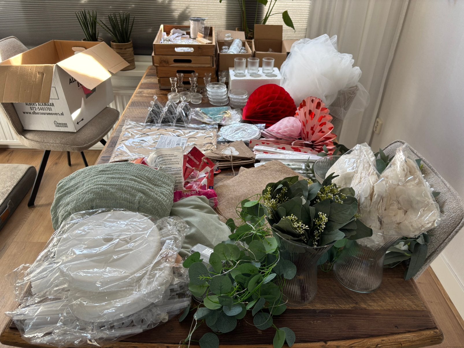 Compleet Bruiloft Decoratiepakket, Ophalen of Verzenden, Zo goed als nieuw, Versiering, Geboorte of Huwelijk