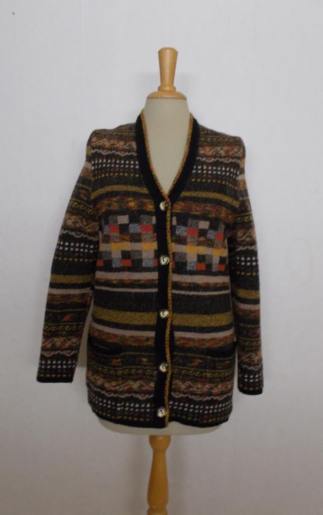 Apart wol mix print vest van Janine Pauporte! M, Ophalen of Verzenden, Zo goed als nieuw, Maat 38/40 (M), Bruin