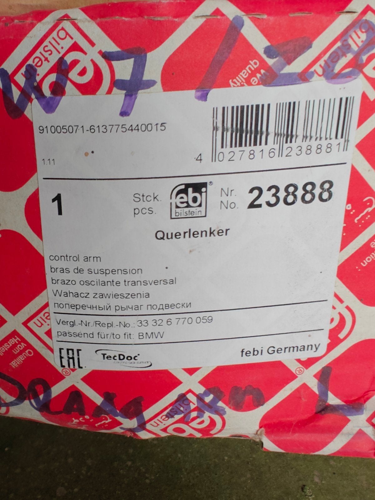 Nieuwe Febi Bilstein Querlenker voor BMW 7-serie (E38) en Z8, Auto-onderdelen, Ophalen of Verzenden, Nieuw, BMW