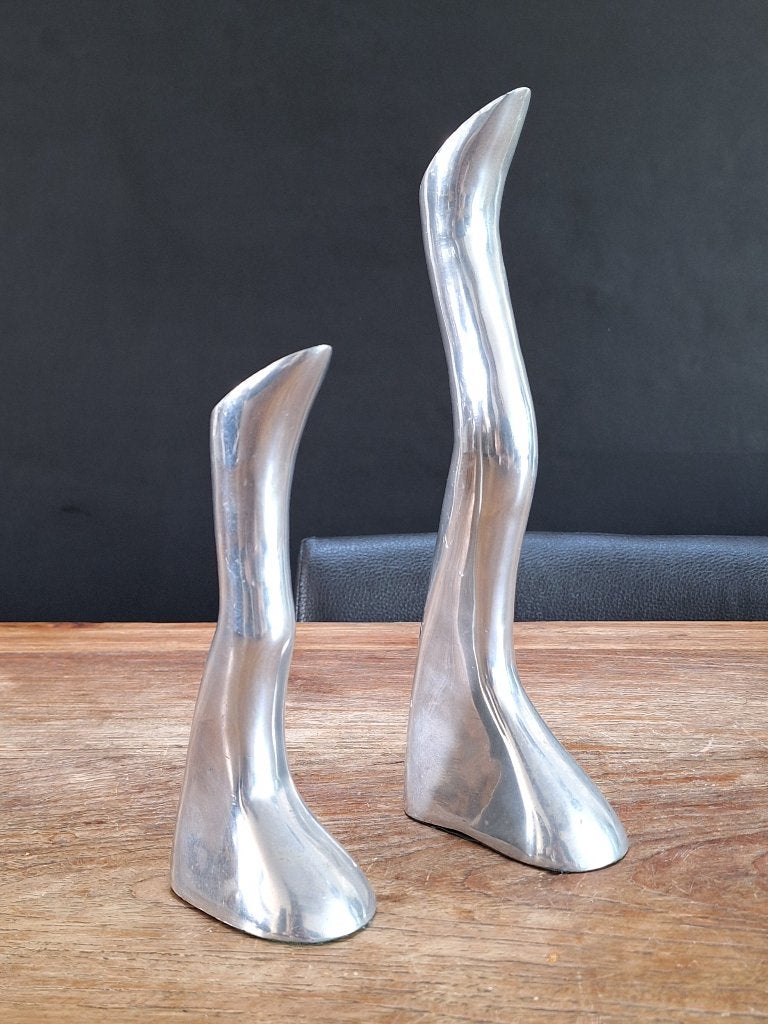 div. vintage Scandinavisch design kandelaar kaarsen-houder, Gebruikt, Ophalen of Verzenden, Metaal, Zwart