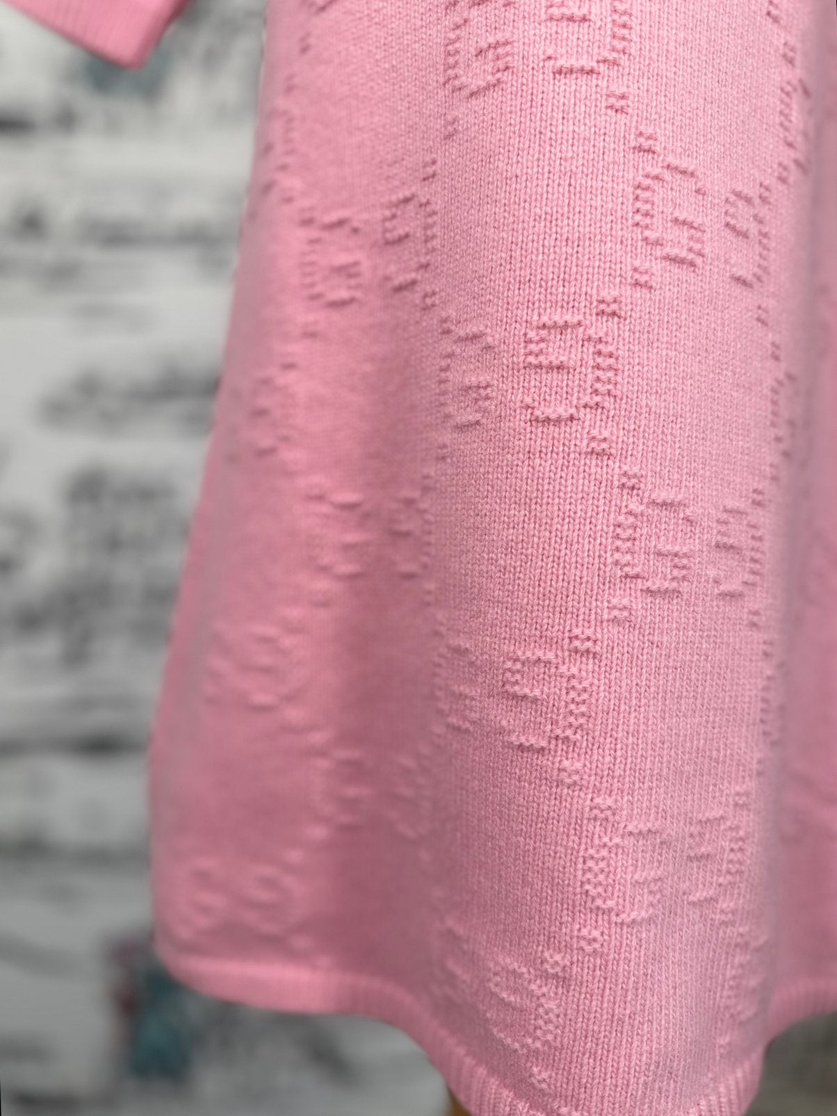 Gucci roze wol jurkje met GG patroon maat 6 NIEUW (590 euro), Meisje, Jurk of Rok, Gucci, Nieuw