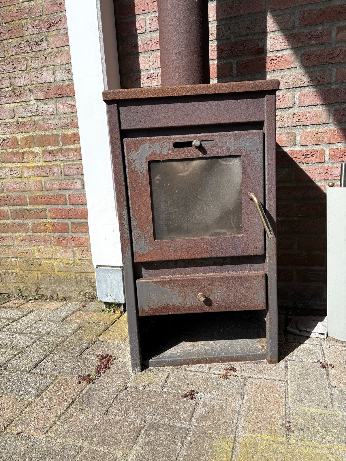 Rustieke Houthaard met Pijp, Ophalen, Gebruikt, Vrijstaande haard, Houthaard