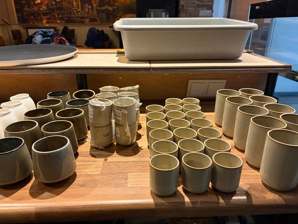 Modern koffieservies: koffie, espresso, cappucino, Huis en Inrichting, Keuken | Servies, Keramiek, Ophalen of Verzenden, Zo goed als nieuw