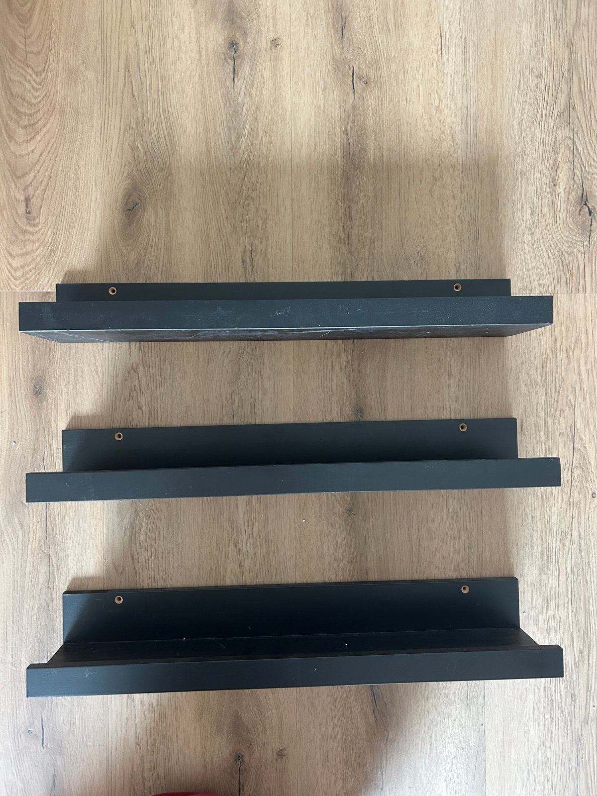 Set van 3 zwarte IKEA Mosslanda fotolijsten/plankjes, Ophalen, Gebruikt