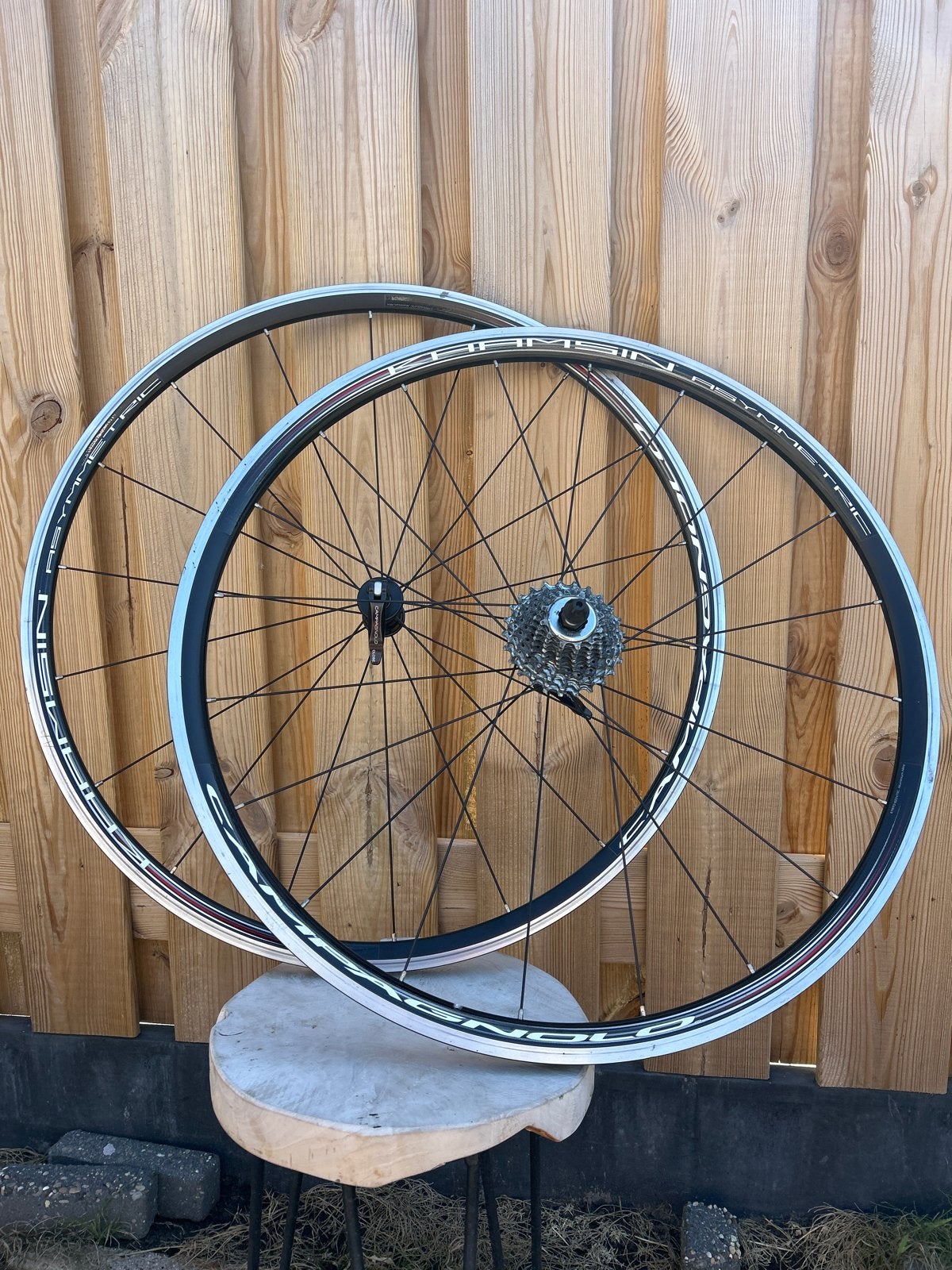 Campagnolo Khamsin Asymmetric Wielset met Cassette, Gebruikt, Aluminium, Racefiets, Ophalen