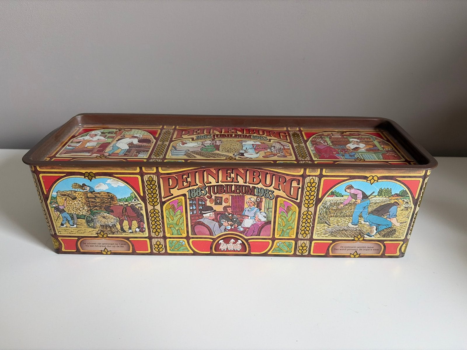 Vintage Peijnenburg Jubileum Broodtrommel Blik, Ophalen of Verzenden