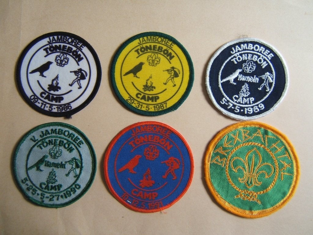 scouting Duitsland jamboree Tönebön Hameln 1986 - 1991, Verzamelen, Scouting, Ophalen of Verzenden, Embleem, Speld of Insigne