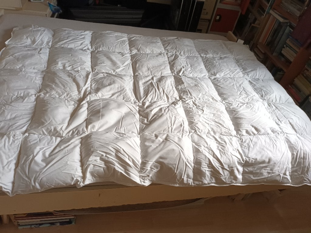  1p donzen dekbed 90% gans ganzen dons 200-140cm Beterbed, Eenpersoons, Wit, Dons en Veren, Ophalen of Verzenden