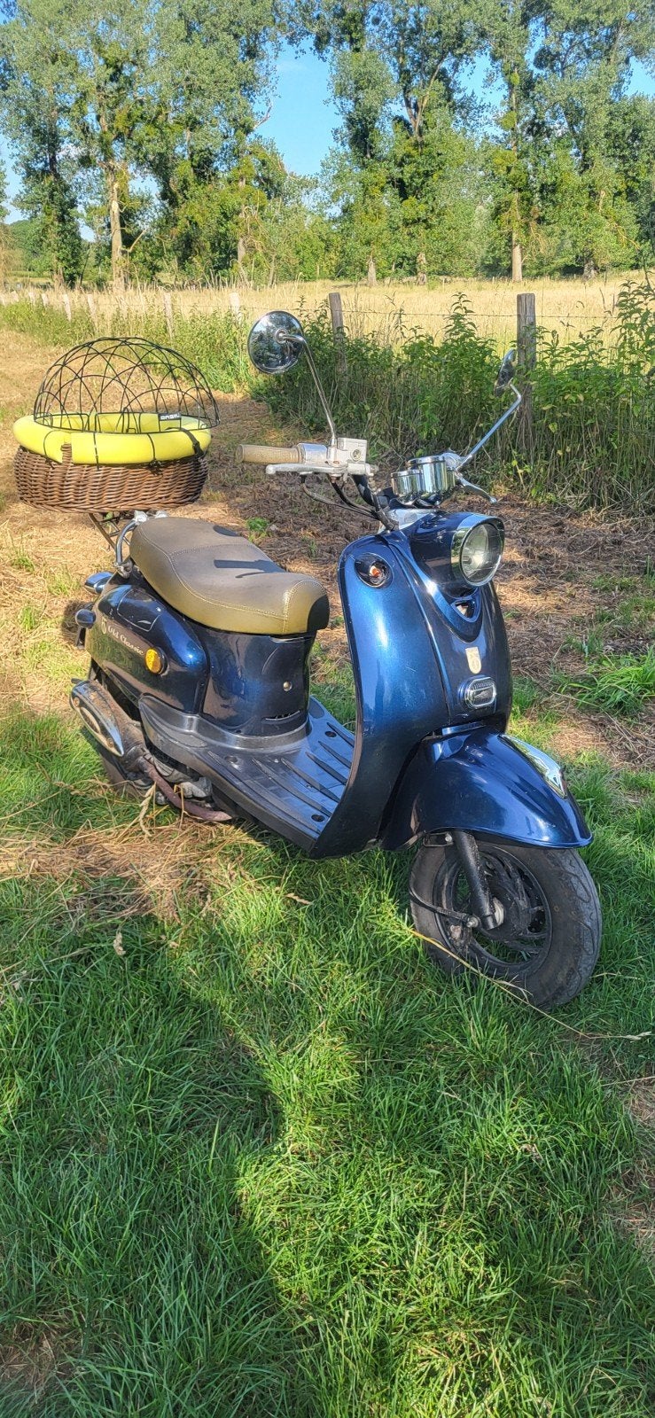 BTC Old Classic Snor scooter - Blauw, amper gebruikt., Fietsen en Brommers, Snorfietsen en Snorscooters, Zo goed als nieuw, Benzine