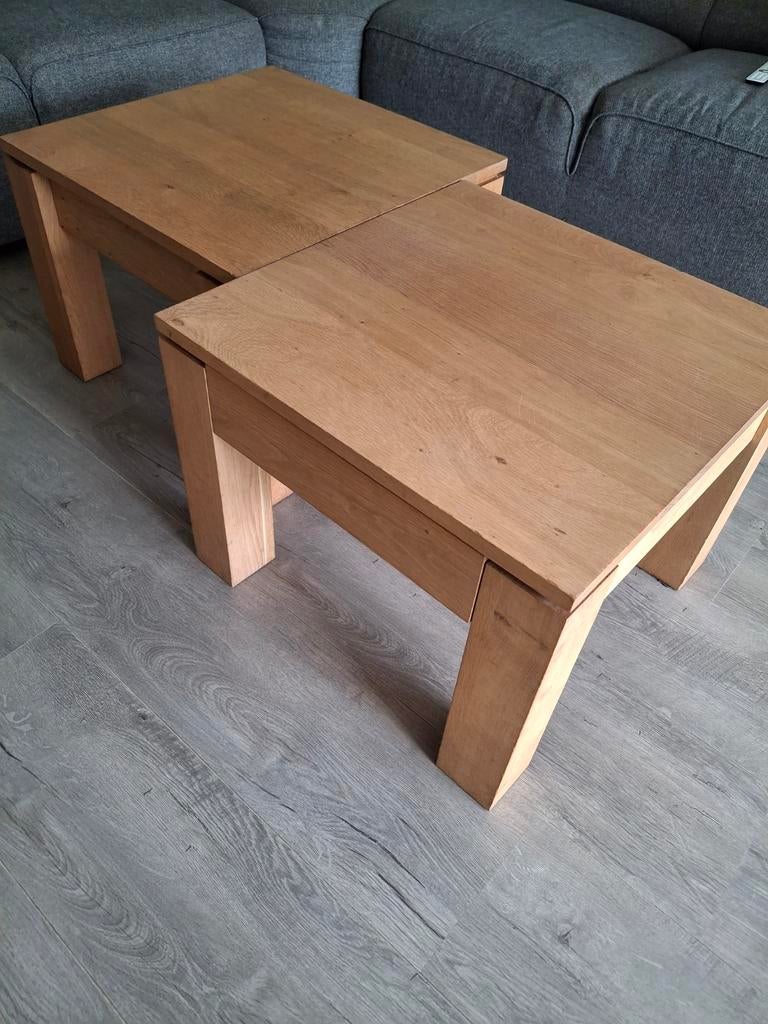 Eiken salontafels gratis, Huis en Inrichting, Tafels | Salontafels, Gebruikt, 50 tot 100 cm, Minder dan 50 cm, Eikenhout