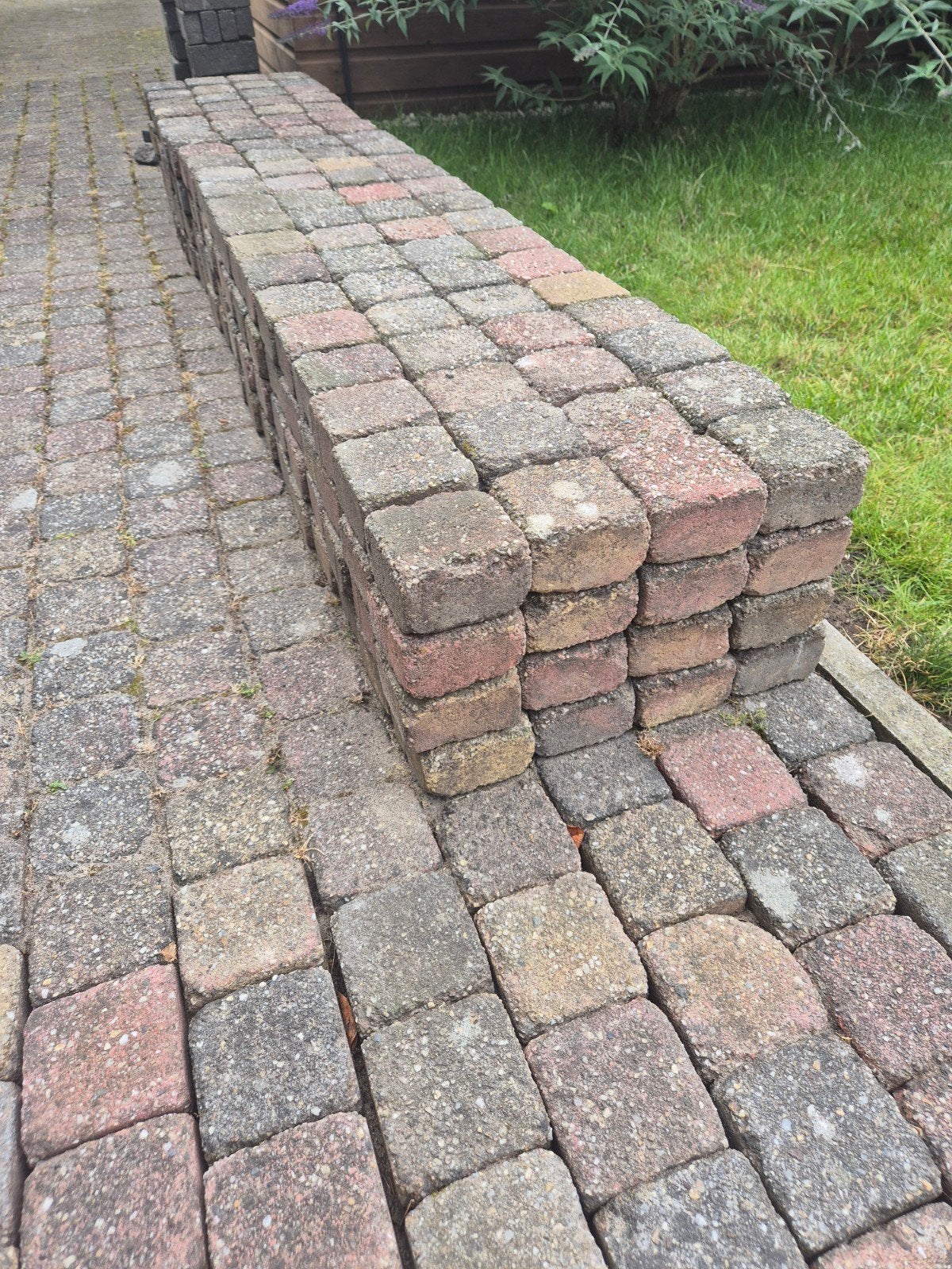 Koppelstones getrommeld bont genuanceerd 9 m2, Tuin en Terras, Tegels en Klinkers, Ophalen, Gebruikt, Klinkers, 10 m² of meer