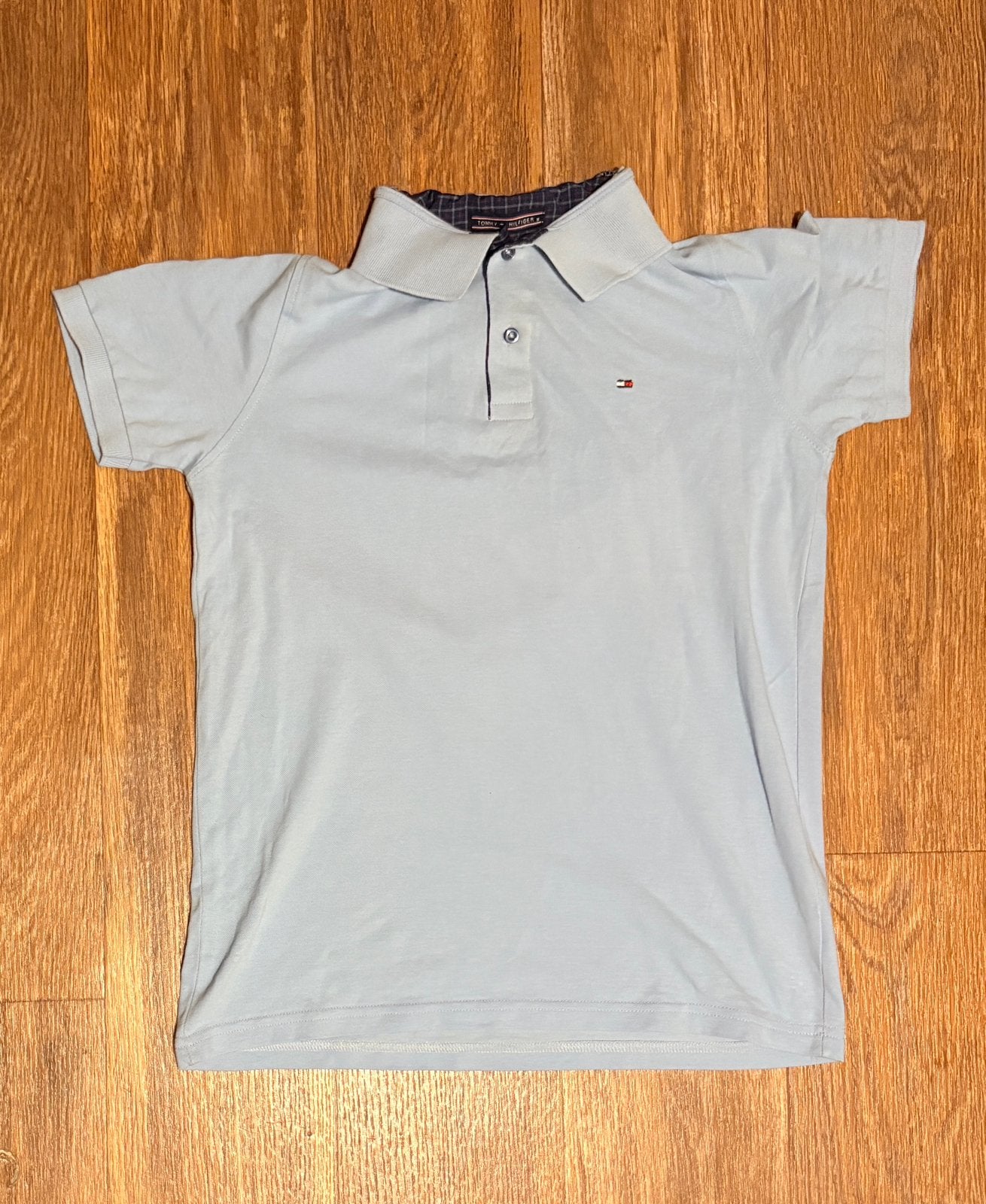 Tommy Hilfiger Polo Lichtblauw, Kleding | Heren, Polo's, Ophalen of Verzenden, Zo goed als nieuw, Maat 48/50 (M), Blauw