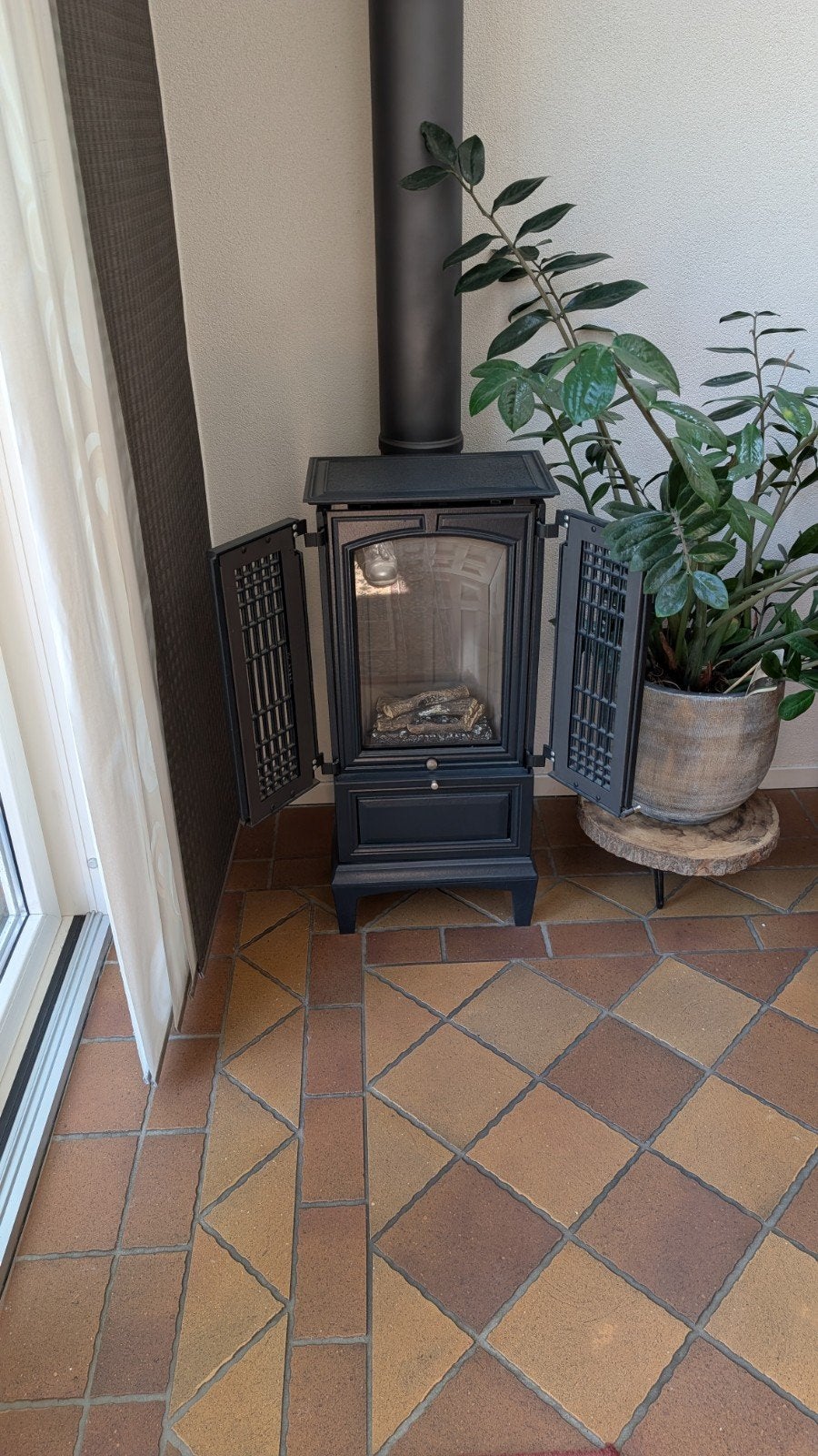 Leuke gietijzeren gaskachel, Huis en Inrichting, Kachels, Ophalen, Gas, Zo goed als nieuw, Vrijstaand