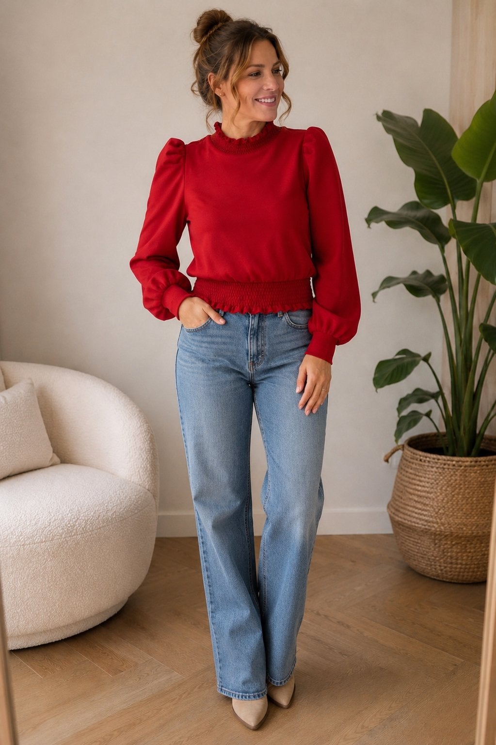 Aaiko Rode Top / Blouse – Maat M – Zo goed als nieuw ️, Ophalen of Verzenden, Zo goed als nieuw, Maat 38/40 (M), Rood