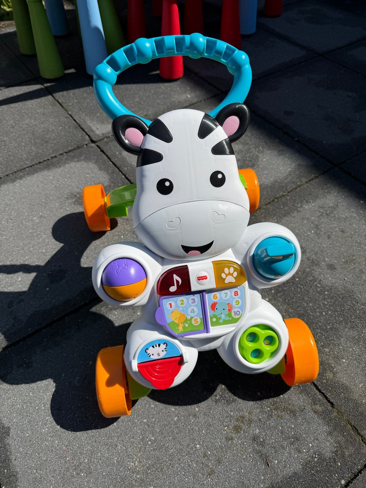Zgan Fisher-Price Zebra Loopwagen met geluid, Nederlandstali, Ophalen of Verzenden, Zo goed als nieuw, Overige typen, Met licht