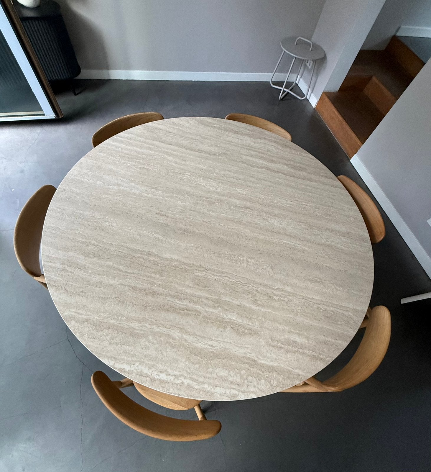 Complete set – 6x Bolia Merge stoelen + Table du Sud Ø158, Ophalen, Zo goed als nieuw, 6 tot 8 stoelen