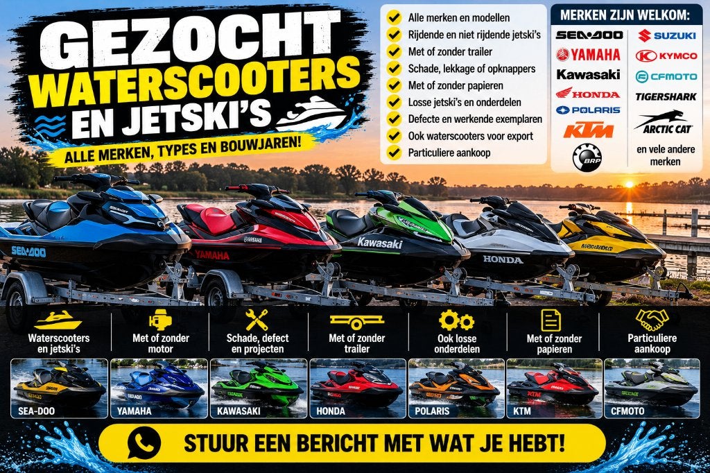 GEZOCHT WATERSCOOTERS & JETSKI'S – Ook defect of schade, Ophalen, Gebruikt, Motor en Techniek