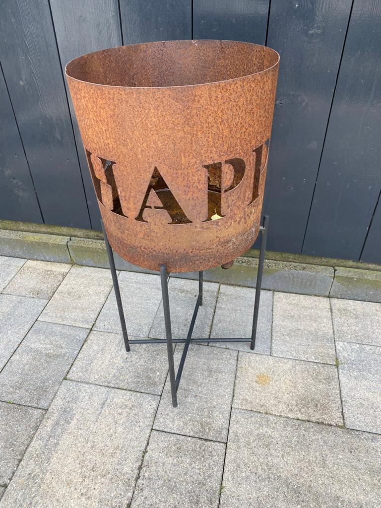 Vuurton met 'HAPPY DAYS' Uitgesneden, Tuin en Terras, Ophalen, Gebruikt, Vuurton