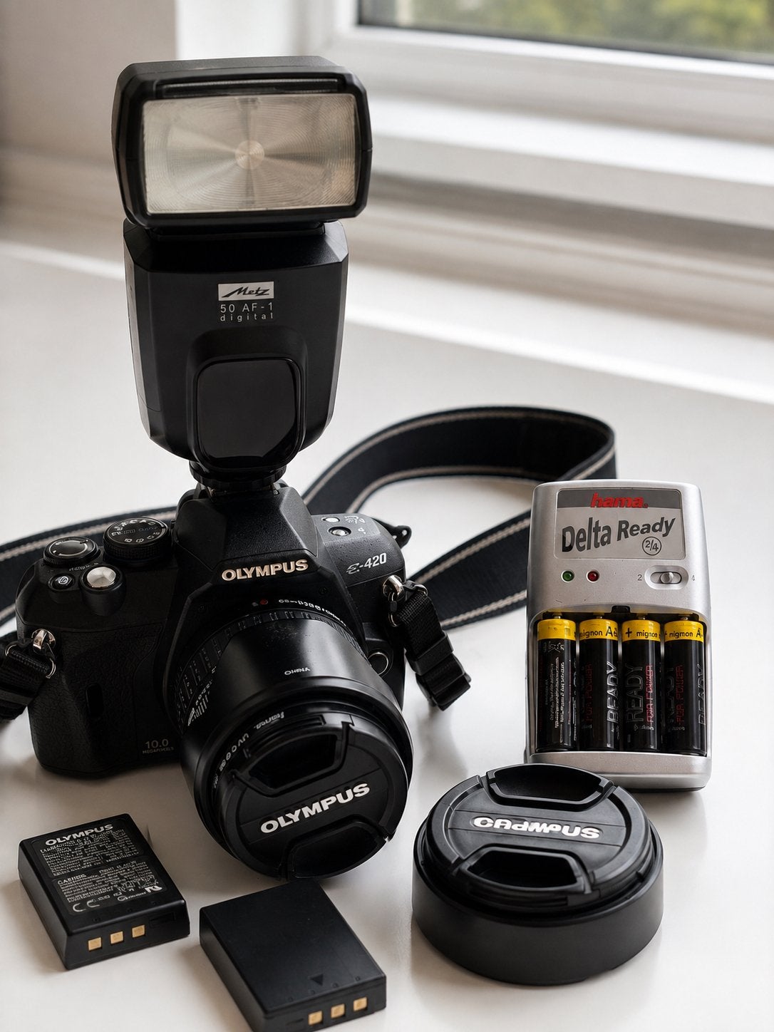 Olympus E-420 camera met flitser en extra lens, Gebruikt, Spiegelreflex, Ophalen of Verzenden, Olympus