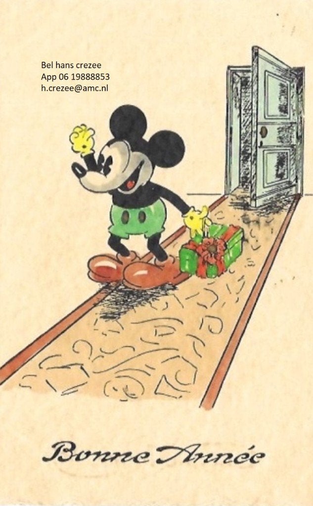 ik zoek oud Disney Mickey mouse kaart uit België 1930 1940, Ophalen of Verzenden, 1920 tot 1940, Overige thema's