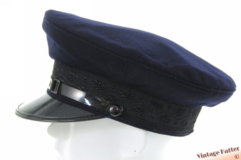 Vintage Kapiteins uniform pet A. Breiter donker blauw wol 54, Ophalen of Verzenden, A. Breiter, Pet, 57 cm (M, 7⅛ inch) of minder