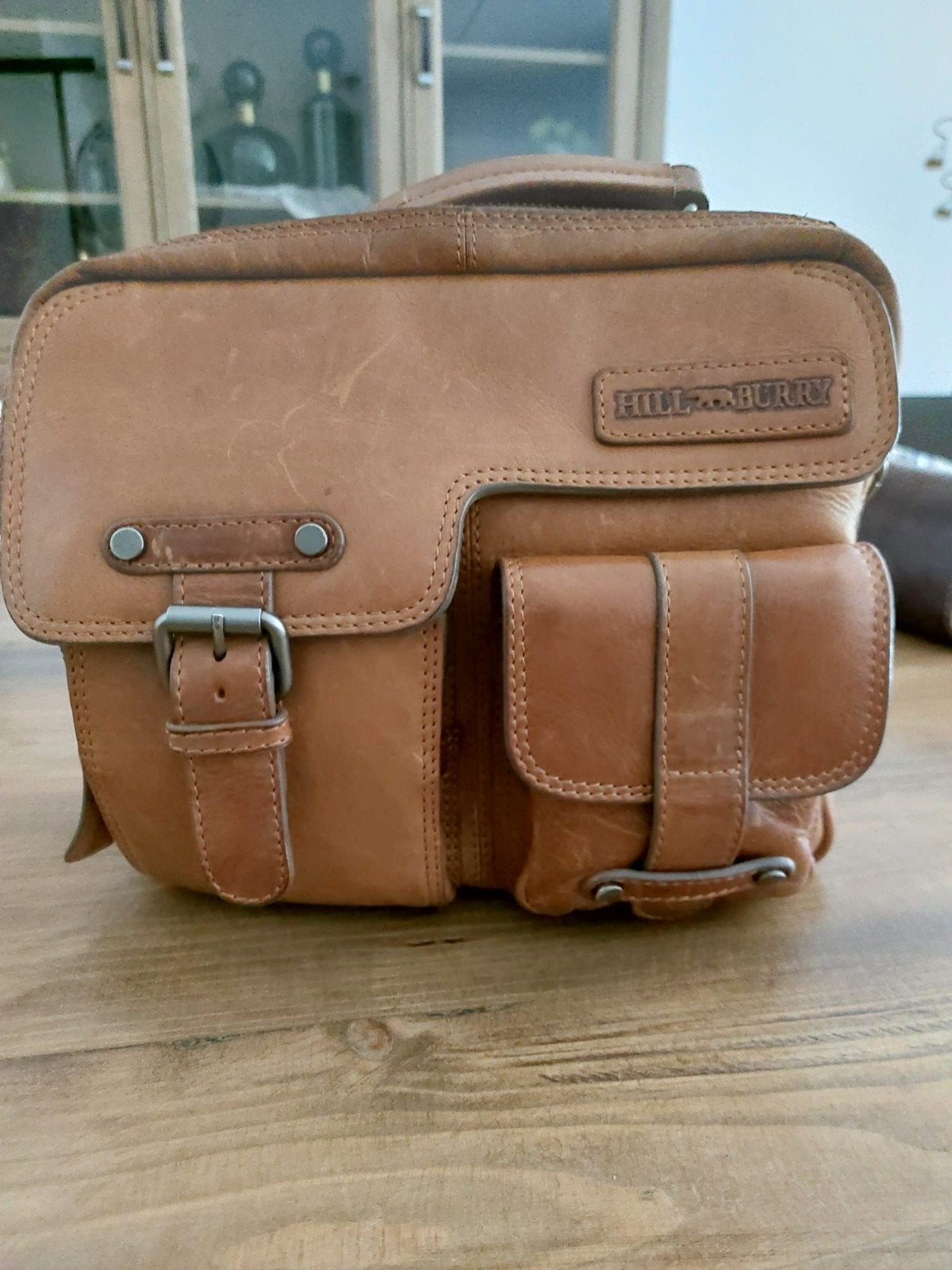 Hill Burry Leren Schoudertas / Crossbody Tas, Bruin, Zo goed als nieuw, Leer, Ophalen