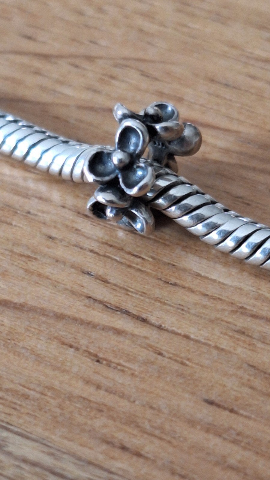 pandora zilveren bedel bloemen voor armband of ketting, Ophalen of Verzenden, Zo goed als nieuw, Zilver, Pandora