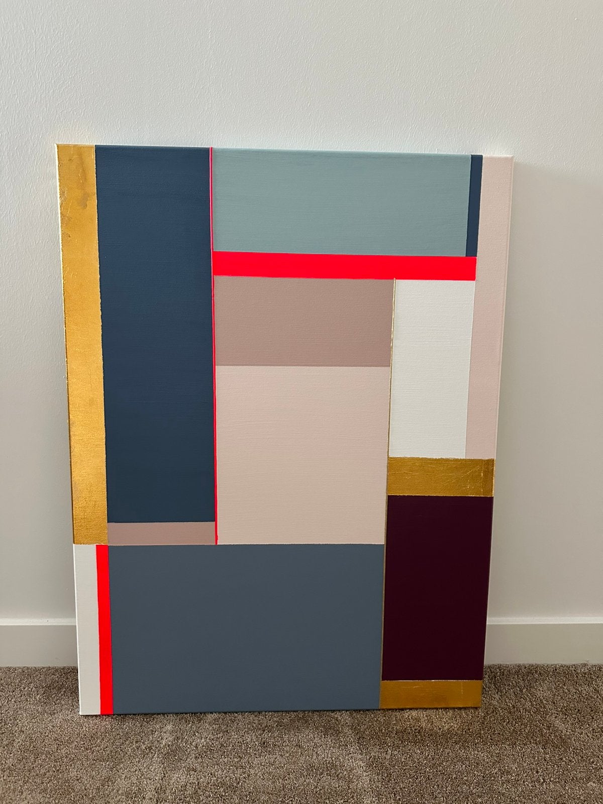 Acrylverf schilderij met bladgoud 60x80, Ophalen