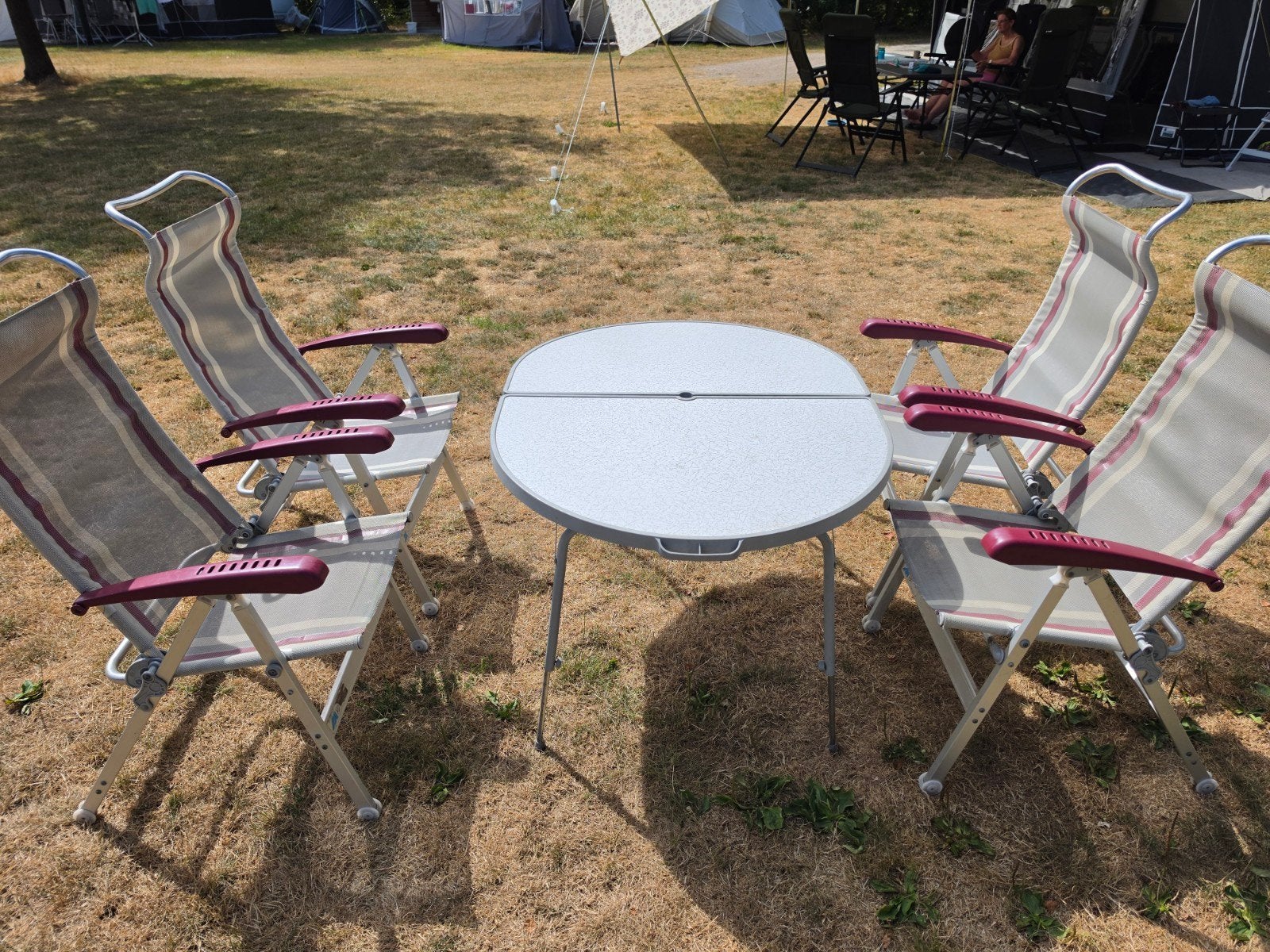 camping set dukdalf stoelen + tafel, Ophalen, Gebruikt, Aluminium