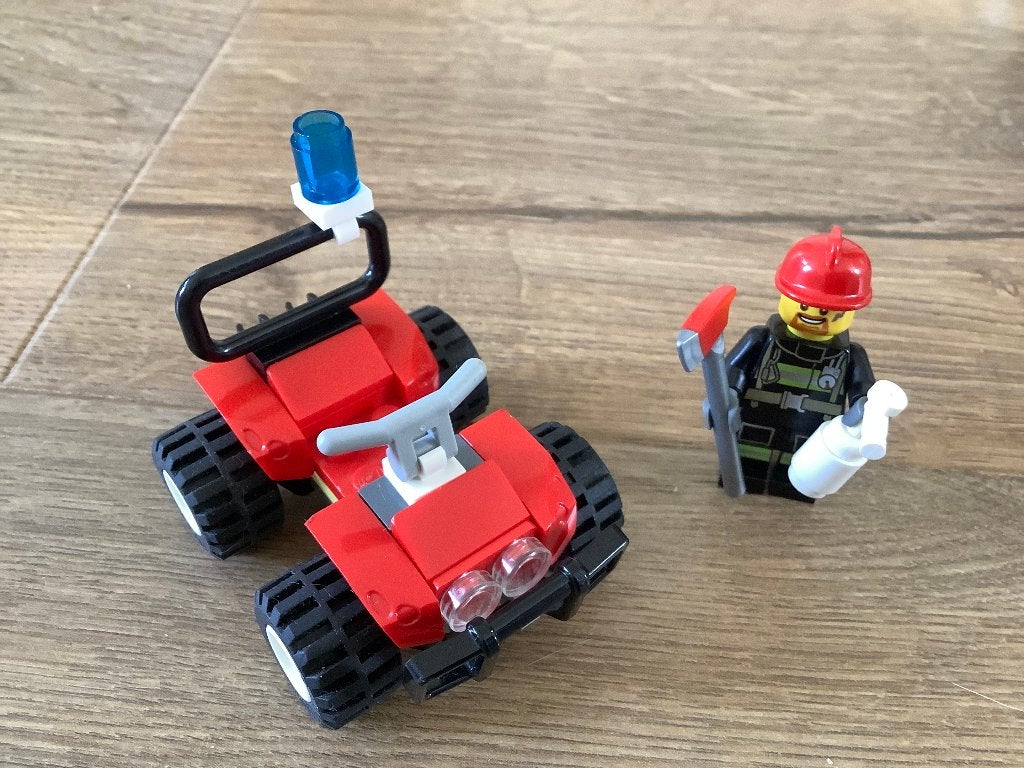 Lego City 30361, 30362 Brandweer quad; Lucht politie jetpack, Ophalen of Verzenden, Complete set, City, Gebruikt