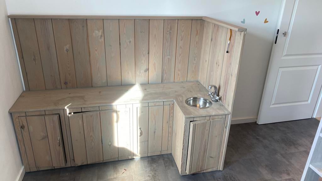 Speelkeuken/opberger 170x72cm, Ophalen, Gebruikt, Eikenhout, 50 tot 75 cm