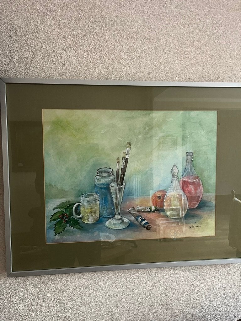 Ingelijst stilleven door Oscar Lormans, Antiek en Kunst, Kunst | Schilderijen | Klassiek, Ophalen, Origineel werk, Stilleven